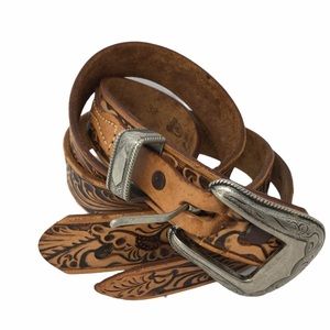 Unique Western Leather Belt, Size 38
